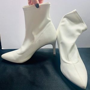 White Sock Stiletto Booties